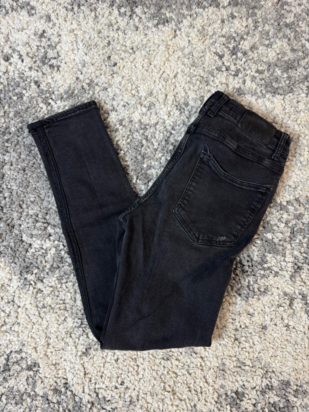 Zara Men, Men’s Skinny Fit Distressed Fades Black Denim Jeans, US Size: 32